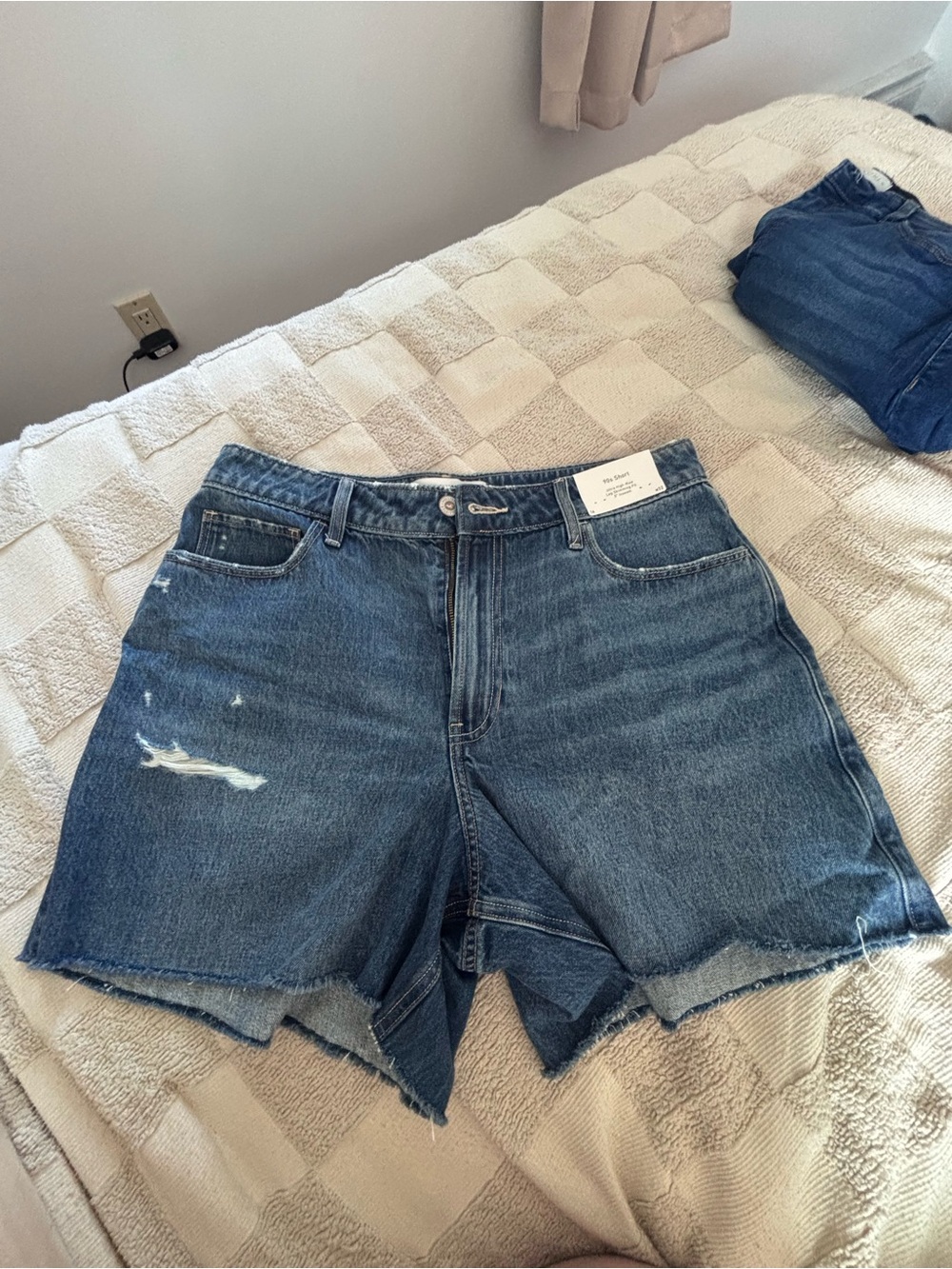 Hollister Distressed Denim Cutoff Shorts - Blue